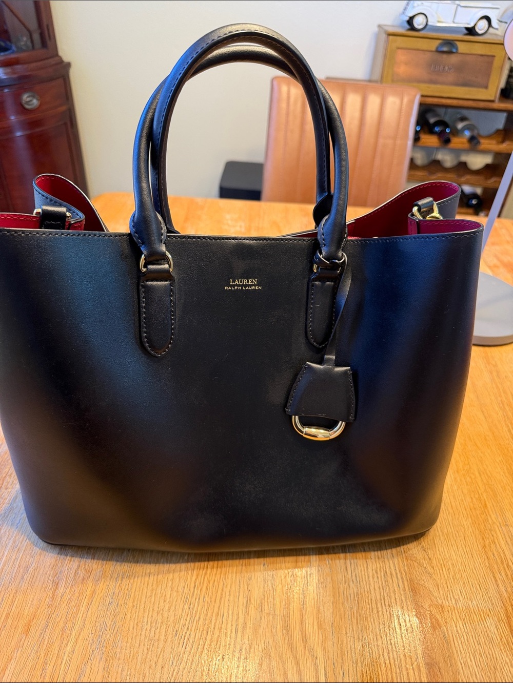 This is a Lauren Ralph Lauren Dryden Marcy leather tote